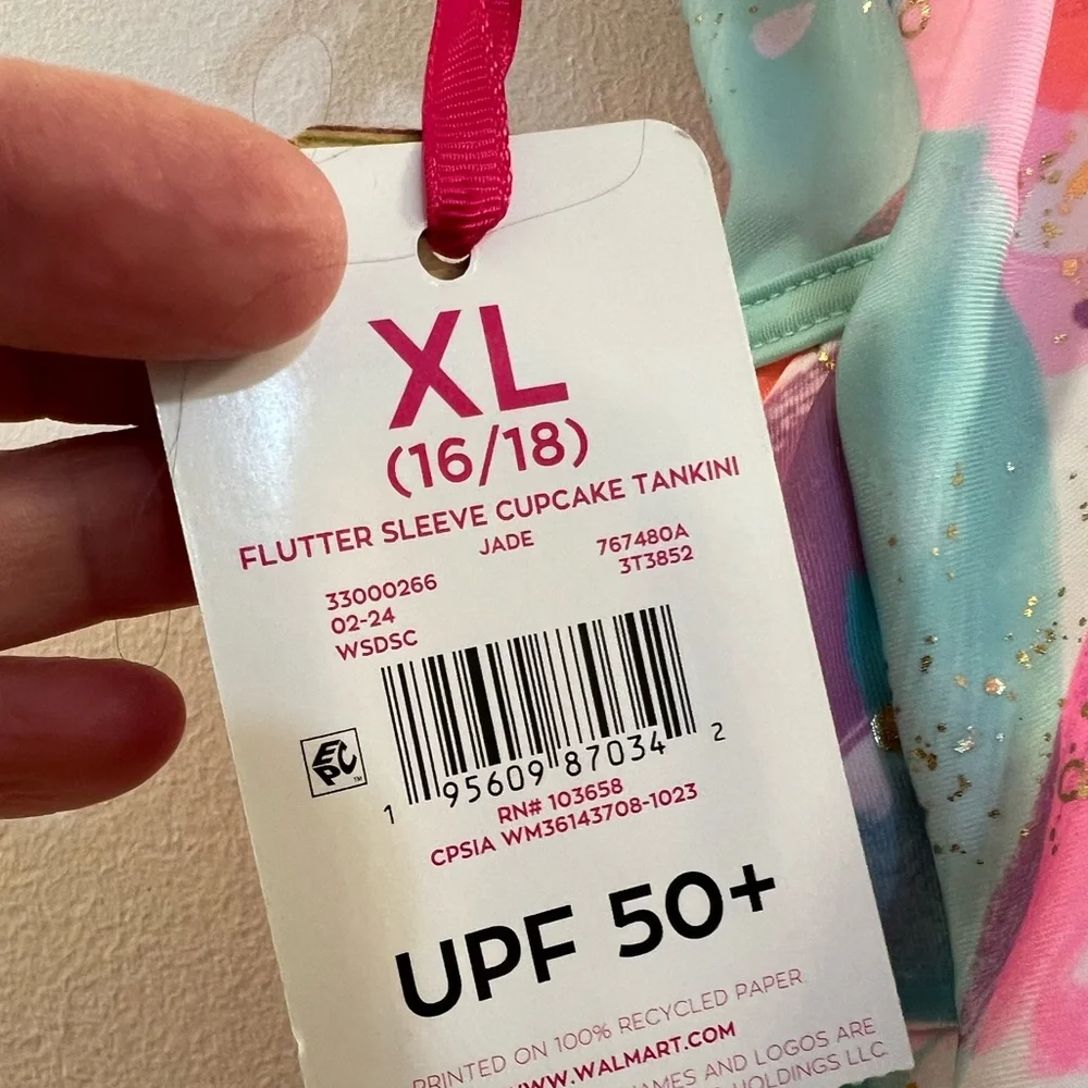 21. Justice Girls Flutter Sleeve Cupcake Tankini Ruffle Top